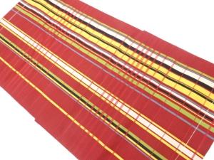 未使用品　本場筑前博多変わり格子模様織出し名古屋帯